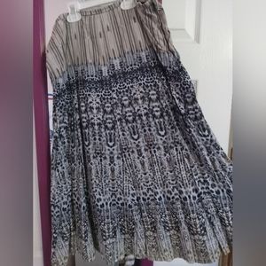 Liz Claiborne, Tan, Light Blue, and Black, Skirt